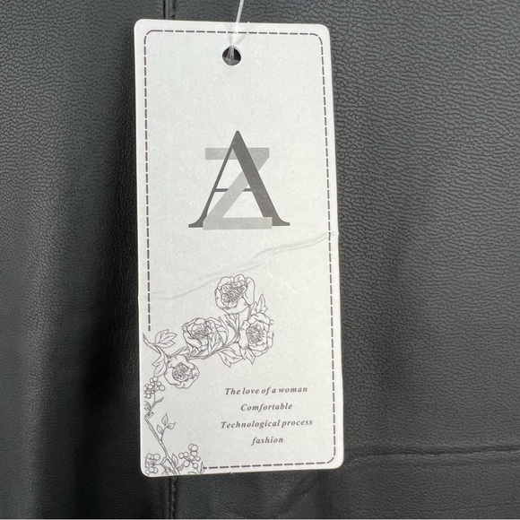 𝅺az, FAUX‎ LEATHER BLACK LEGGINGS, NEW WITH TAGS - Picture 6 of 7